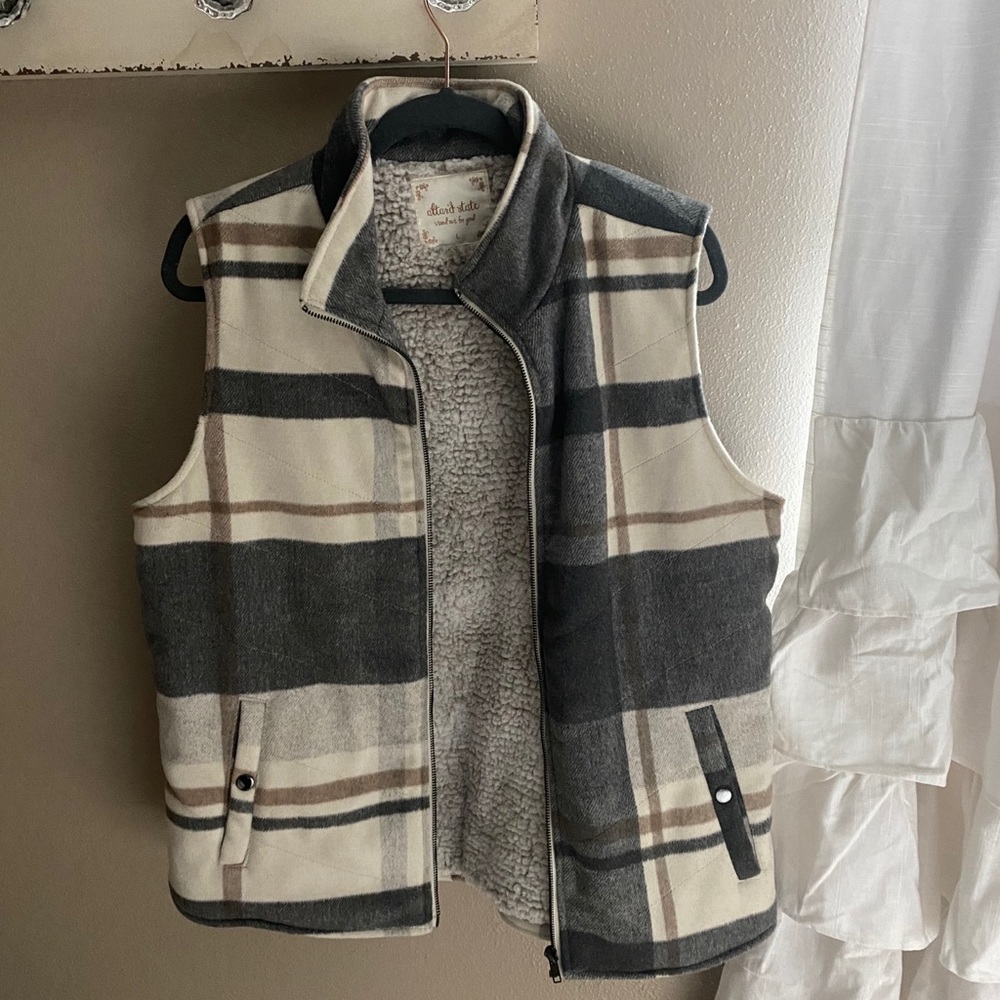 Altar’d State Plaid Sherpa Lined Vest